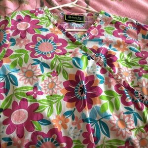 Printed Scrub Top